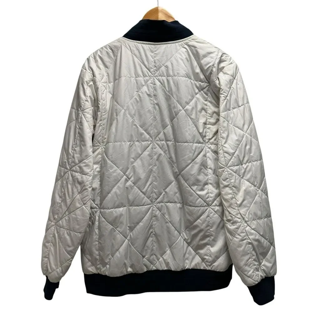 The North Face Men's Sz M Full Zip Reversible Navy/White Bomber Insulated Jacket